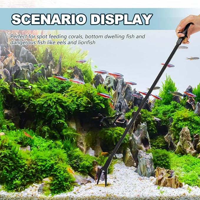 Gisafai 2 Pcs Plastic Aquarium Tongs 27 Inches Long Multi Purpose Trimming Feeding Aquarium Tools for Fresh Water Saltwater Fish Tanks Coral Plant