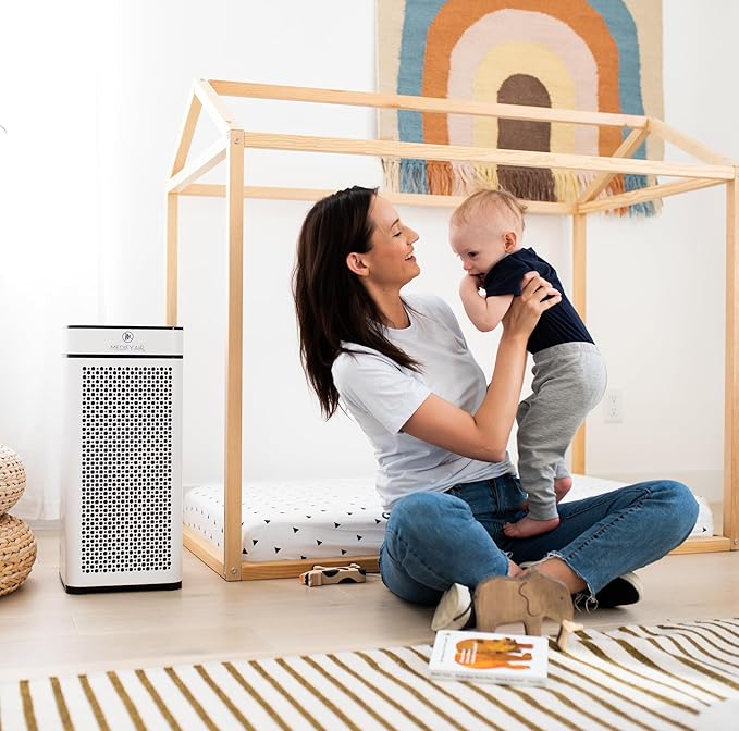 Medify MA-40 Air Purifier with True HEPA H13 Filter | 1,793 ft² Coverage in 1hr for Smoke, Wildfires, Odors, Pollen, Pets | Quiet 99.9% Removal to 0.1 Microns | White, 1-Pack