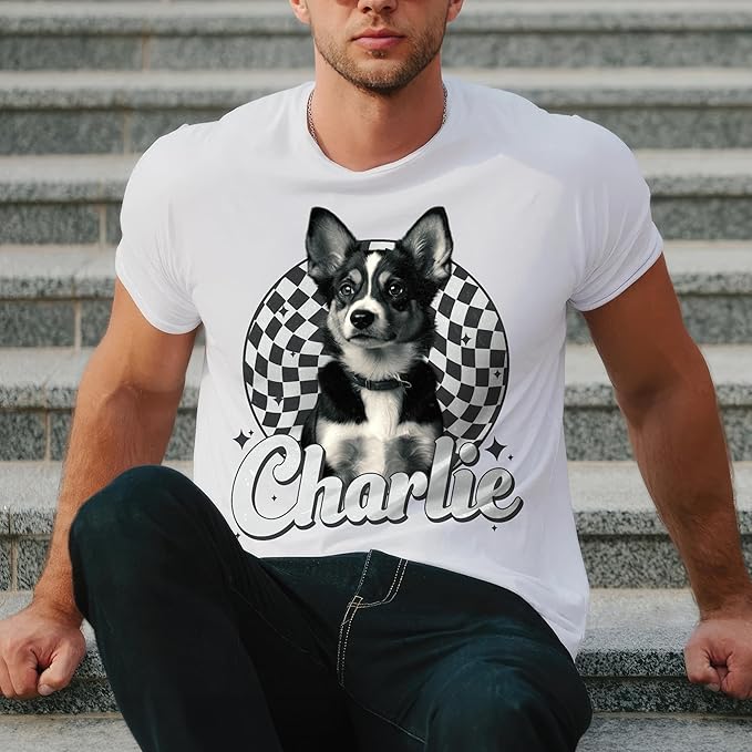 JIX & JOKY Custom Your Own Bootleg Rap Shirts with Dog Faces Custom Pet Shirt for Men Graphic Tshirt Gift Idea for Pet Lovers