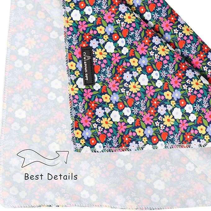 ARING PET Floral Dog Bandana, Spring Summer Colorful Flower Girl Pet Bandana Scarf Triangle Bibs for Puppy Small Medium Large Dogs-S