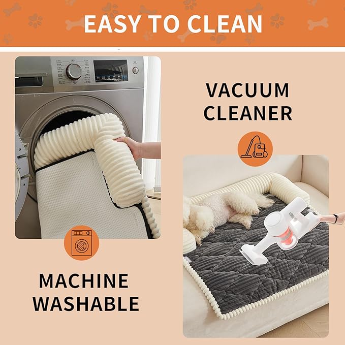 HAOMAIJIA Dog Couch Bed for Large Dogs, Non Slip Pet Couch Covers for Sofa Thick Soft Washable Dog Couch Cover Protector All Seasons Universal Dogs and Cats Bed Mat (Grey, X-Large)