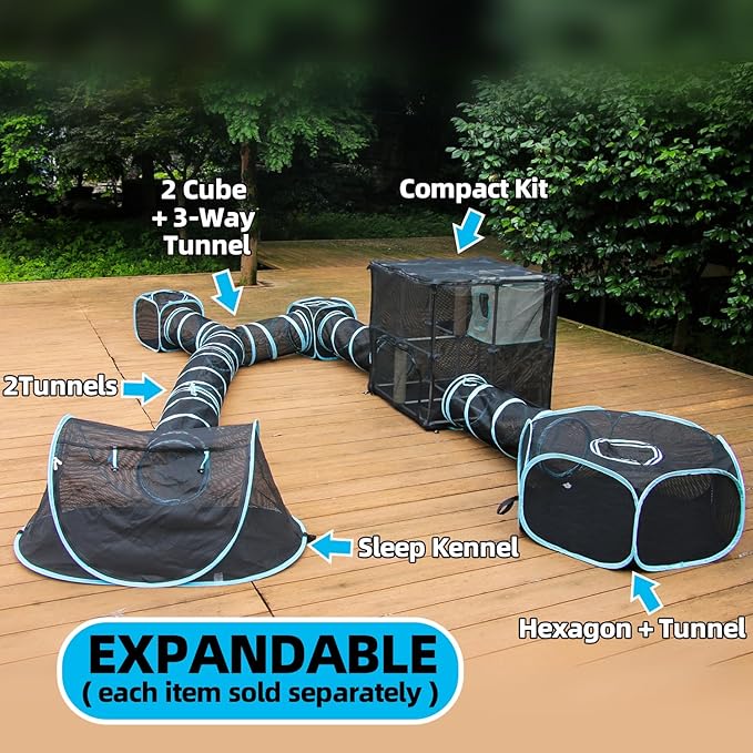 INTURN Catio Outdoor Cat Enclosure,Compact Kit for Outdoor and Indoor(Compact Kit)