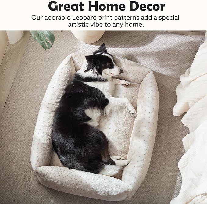 JOEJOY Small Dog Bed for Small Dogs, Washable Orthopedic Premium Soft Corduroy Fleece Pet Bed with Removable Zipper Cover, Cute Calming Puppy Bed with Non Skid Bottom