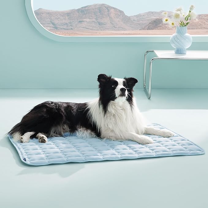 Bedsure Cooling Mat for Large Dogs – 41x28 Thin Washable Cooling Pet Pad for Puppy, QMAX>0.5, XL Portable Kennel Puppy Bed for Summer, Non-Slip Summer Crate Pad for Big Dog Up to 80 lbs