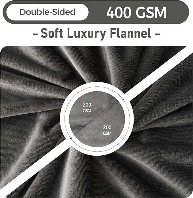 Waterproof Dog Blankets Dark Grey Pet Blanket 60"x80", Soft Fluffy Sofa Car Bed Protector, Reversible Leakproof Flannel Washable Dog Blanket for Large Dogs