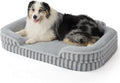 LE SURE Cute Dog Beds for Extra Large Dogs, Orthopedic Waterproof XL Pet Bed with Sides, High Back Non-Slip and Egg-Crate Foam Big Dog Couch Sofa with Washable Removable Cover, Grey