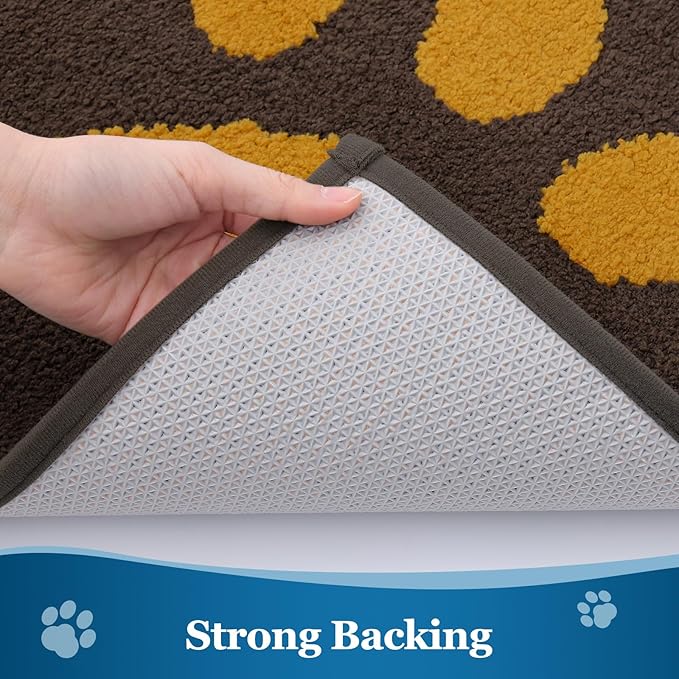 Buganda Dog Door Mat for Muddy Paws, Absorbent Dirt Trapper Washable Indoor Doormats, Non Slip Low-Profile Mud Mat for Dogs, Front Entrance Doormat for Inside Floor (30x20 Inches, Coffee)
