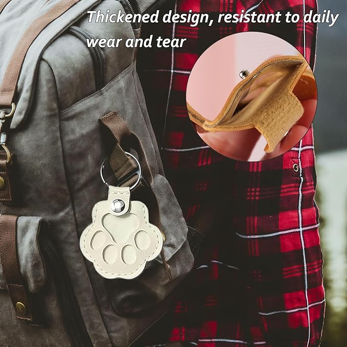 Cat & Dog Hair Keychain - Paw Shaped Leather Memorial Keepsake for Dog Cat Fur Storage, Pet Fur Keepsake Collector