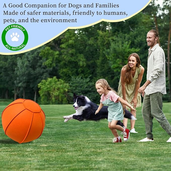 Herding Ball for Dogs, Dual Layered Herding Dog Ball Set for Australian Shepherd, Cattle, Collie, for Dog, Agility Equipment- Free Training Book (Orange, 24 inch)