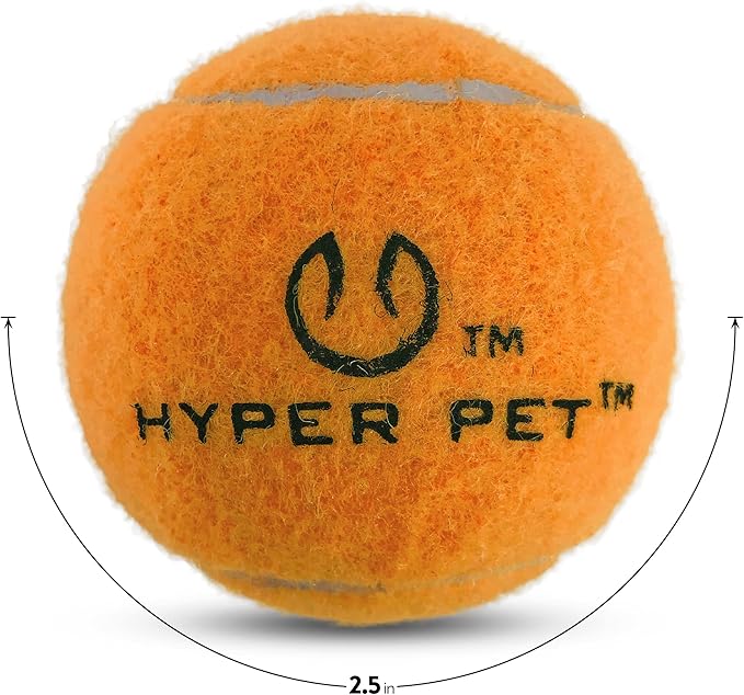 Hyper Pet Tennis Balls for Dogs (Safe Ball for Exercise and Training) Interactive Dog Toys work with Hyper Pet K9 Kannon K2 Dog Ball Launcher - 4 Pack 2.5" Orange
