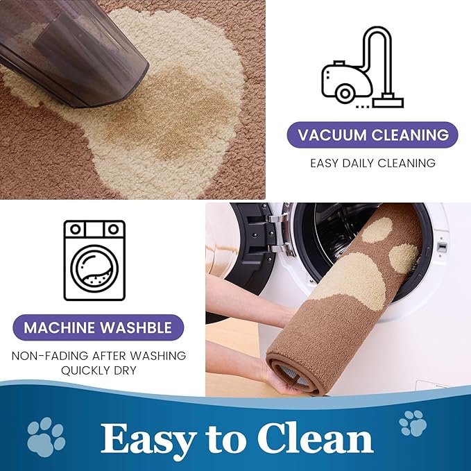 Buganda Dog Door Mat for Muddy Paws, Absorbent Dirt Trapper Washable Indoor Doormats, Non Slip Low-Profile Mud Mat for Dogs, Front Entrance Doormat for Inside Floor (30x20 Inches, Camel)