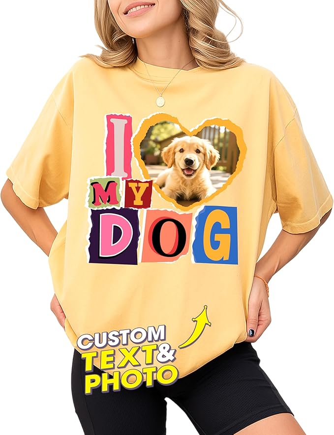 H-DEWALL Custom Shirts Custom Bootleg Rap Shirt for Him Custom Face Shirt with Photo Pet Custom Tees Gift for Dog Cat Lover