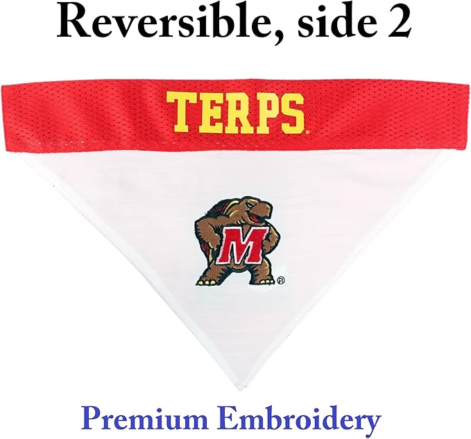 Pets First Collegiate Pet Accessories, Reversible Bandana, Maryland Terrapins, Small/Medium