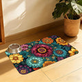 Vintage Floral Pet Feeding Mat, Fast-Dry Absorbent Dog and Cat Bowl Mat, Waterproof Rubber Base – 12x20 Inch