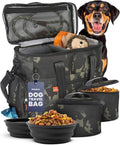 The Original Doggy Bag™ - Complete Dog Travel Bag for Supplies with 2 BPA-Free Travel Dog Bowls & 2 Pet Food Containers - Traveling Kit for Road Trips, Camping, Weekend Away or Doggy Gift: Camo