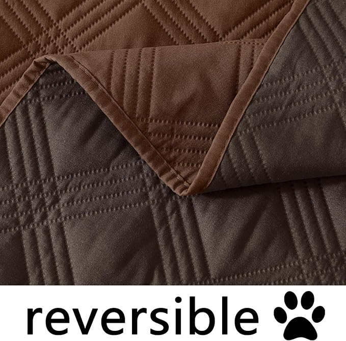 hyha Waterproof Dog Blanket, Reversible Pet Bed Blanket, Soft Sofa Couch Cover for Dogs Washable, Waterproof Pet Couch Covers for Sofa Puppy Cats Furniture Protector(40"x80", Brown/Chocolate)