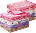 Tegeme 8 Pcs Fleece Dog Blankets for Small Dogs Cat Soft Coral Velvet Warm Sleep Mat Fluffy Dog Paw Print Blanket for Kitten Doggy Small Animal(24 x 16 Inch,Mixed Color)