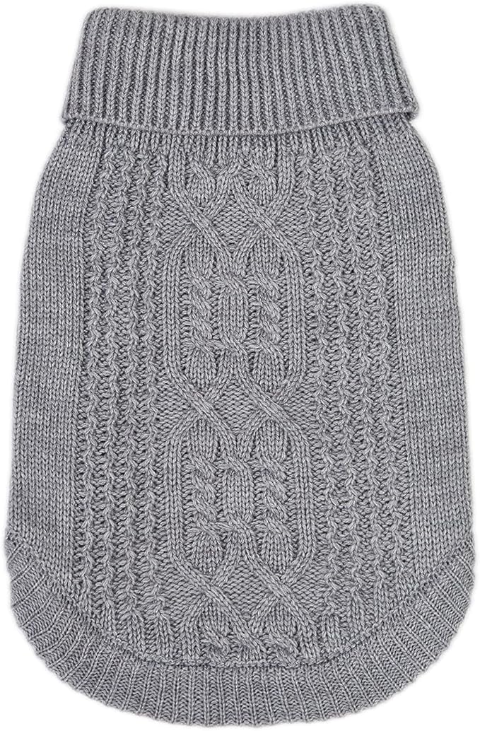 Stretchy Cat Sweater - 17 Colors & 6 Sizes | Snug Winter-Ready Knit for Boy/Girl Cats & Kittens(Grey, Large)
