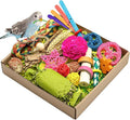 Natural Bird Toy Foraging Parrot Shredding Toys Box Conure Chewing Toys for Cockatiel Lovebird Parakeet Budgie Small-Medium Birds (Colorful)