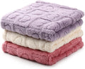 Tegeme 3 Pcs Small Dog Blanket 280 GSM Washable Pet Bed Cover Soft Fluffy Puppy Blanket 3D Textured Heart Checkered Pattern Fleece Soft Cat Plush Pet Throws for Kitten Doggy(Classic Colors,20"×30")