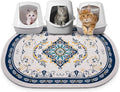 Bienbee Cat Litter Mat, 40" x 30" Jumbo Size Litter Box Mat Rug with Non-Slip Bottom, Urine and Water Proof, Easy to Clean Cat Supplies Essentials for Indoor Kitty Kitten Floor, Blue XL