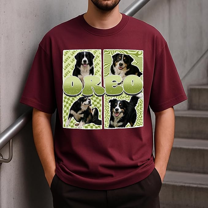 H-DEWALL Custom Shirts Custom Bootleg Rap Shirt for Him Custom Face Shirt with Photo Pet Custom Tees Gift for Dog Cat Lover