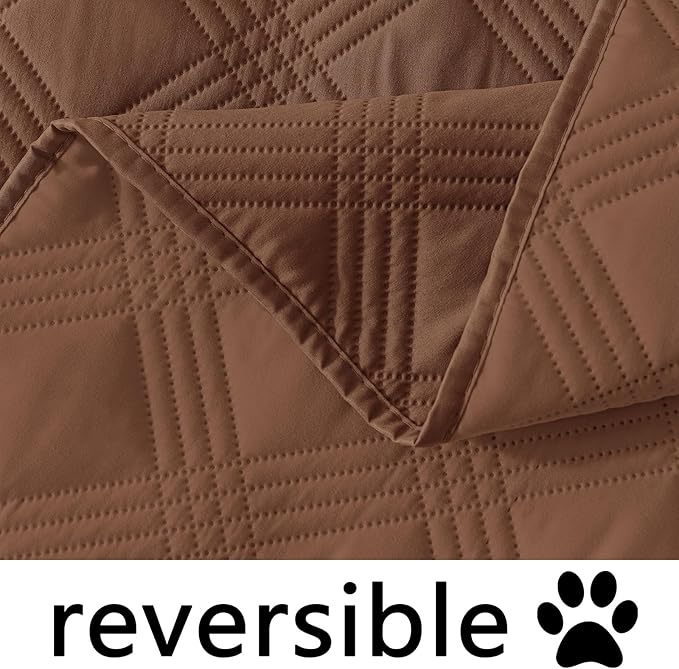 hyha Waterproof Dog Blanket, Reversible Pet Bed Blanket, Soft Sofa Couch Cover for Dogs Washable, Waterproof Pet Couch Covers for Sofa Puppy Cats Furniture Protector(40"x70", Brown/Brown)