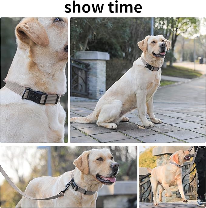 lynxking Dog Collar Soft Padded Breathable Cotton Solid Color Strong Adjustable Pet Collar for Little Puppy