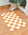 Ralxion Checkered Dog Feeding Mat, Absorbent Mats for Dog Food and Water Bowl, Dispenser, Aesthetic Purple Checkerboard Pet Placemat for Dogs, Cats, Puppy Accessories (Orange, 16 x 24)