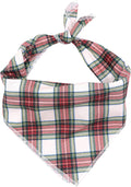 ARING PET Christmas Dog Bandanas, Red Green White Plaid Kerchief Triangle Bibs Scarf for Puppy Small Medium Large Boy Girl Dogs Cats-L