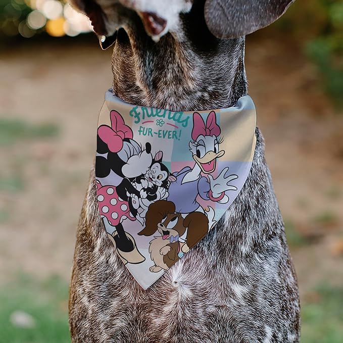Disney Pet Bandana Minnie Mouse Daisy Duck with Figaro and Fifi Friends Fur Ever Slip On Collar Bandana Only