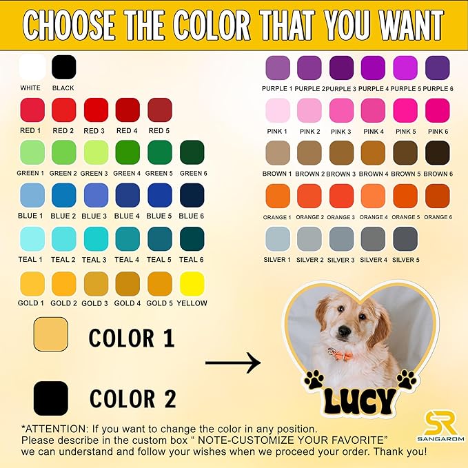 Custom Pet Photo Heart Sticker Personalized Pet Name Decal Cute Pawprint Design Waterproof Durable Vinyl for Laptops Water Bottles Cars Pets Owners Gift Animal Lover Customizable Dog Cat Portrait