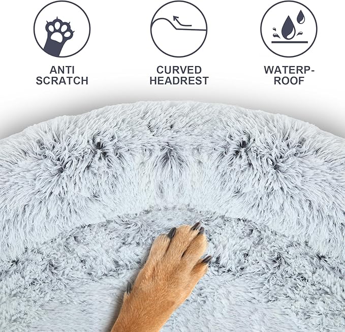 Luxurious Dog Couch Bed Protector for Dogs Memory Foam, Removable Fluffy Plush Pet Couch Cover for Dogs Washable, Calming Dog Sofa Beds, Waterproof Couch Protector, Pet Beds Mats for Couch(XXL)