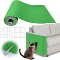 Cat Scratch Furniture Protector - 118" x 15.8" Trimmable Self-Adhesive Cats Claws Scratch Pads, DIY Cat Climbing Couch Protector for Scratch Post Cat Tree Replacement Indoor (Green)