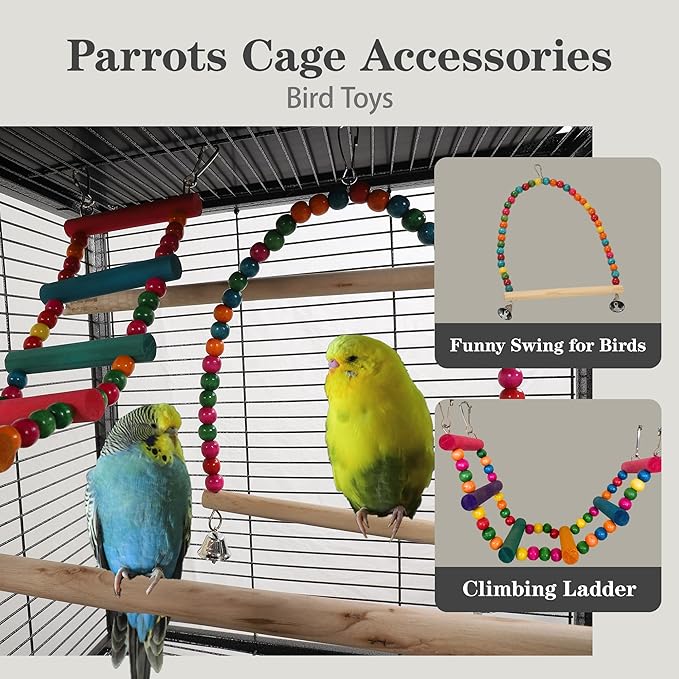 51" Small Bird Cage with Stand,Parakeet Cage, Parrot cage with Parakeet Toys, Bird Cage Accessories,Birdcage Covers for Lovebirds Cockatiel Conure Finch Canary Budgie