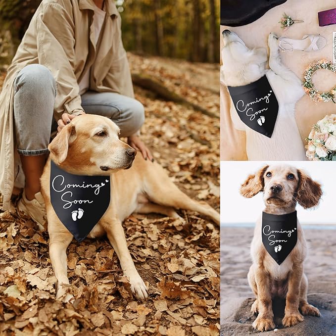 Baby Coming Soon Announcement Dog Bandana Gender Reveal Baby Announcement Pet Dog Triangle Scarf Photo Props Scarf Accessories