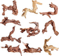 majoywoo Natural Small Driftwood for Aquarium Decor Reptile Decor, Assorted Driftwood Branch 2-4.5" 10 Pcs, Fish Tank Decorations