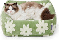 LE SURE Cute Dog Bed for Small Dogs & Cats- Washable Puppy Beds,Cozy Rectangle Orthopedic Pet Sofa with Jacquard Shaggy Plush & Anti Slip Bottom,20x19x6inches