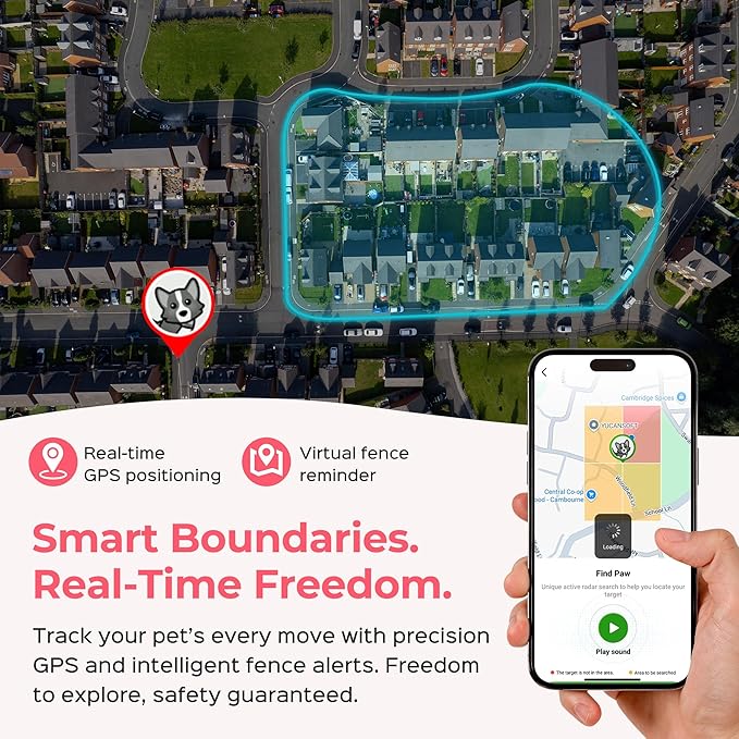 Pet Phone – Smart GPS Pet Tracker with Real-Time Location, Two-Way Communication, Emotional Support, and Unlimited Data | Ideal for Dogs and Cats | Up to 5-Day Battery (Light Pink)