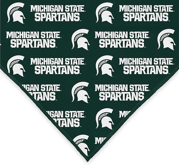 Michigan State Spartans Officially Licensed Bandana for Dogs and Cats | Fits Pets Great Gift Idea | Easy-to-Tie (Large, 28")