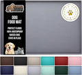 GORILLA GRIP 100% Waterproof Raised Edge BPA Free Silicone Pet Feeding Mat, Dog Cat Food Mats Contain Spills Protects Floors, Placemats for Cats and Dogs Water Bowl, Pets Accessories 23x15 Gray