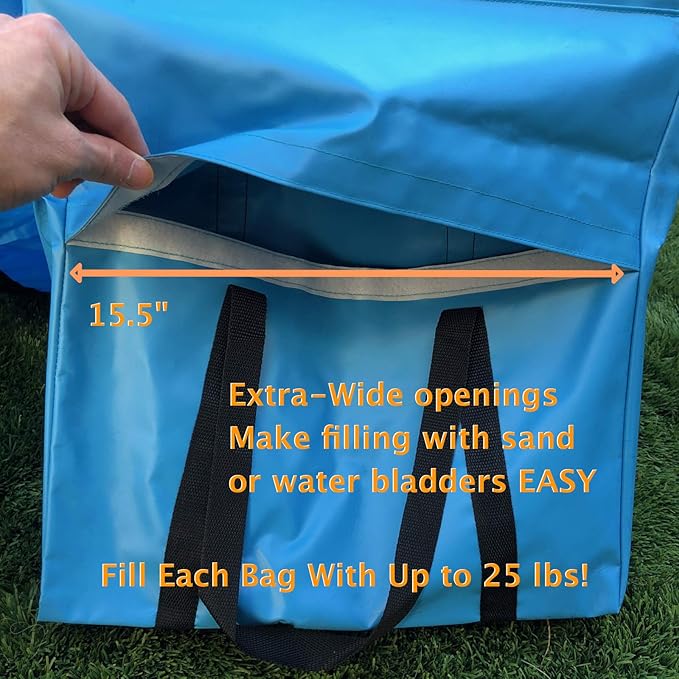 Rise8 Non-constricting Saddlebags for stabilizing Dog Agility Tunnel (Blue)