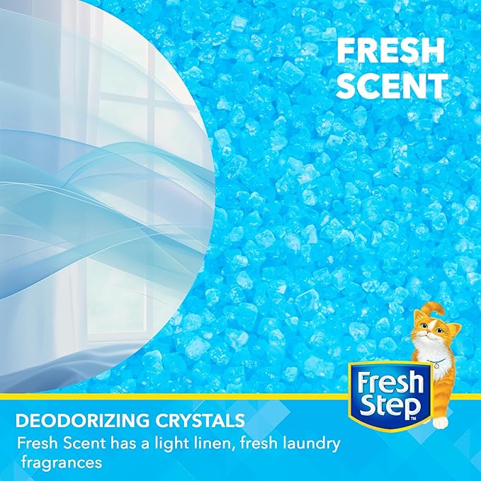 Fresh Step Cat Litter Crystals Deodorizer, Non Toxic Odor Neutralizing Crystals for Litter Boxes that Help Control Smells and Keep Home Areas Fresh, Fresh Scent, 30 Ounce