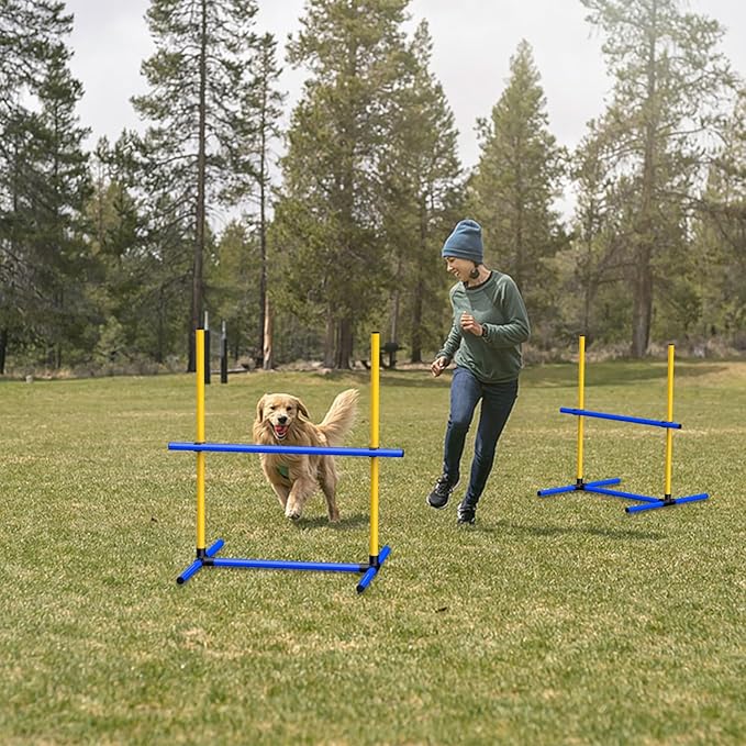 Dog Agility Hurdle Training Set, 4-Sets Jump Bar Equipment for Indoor & Outdoor Backyard Exercise