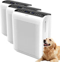 AROEVE Air Purifier for Large Rooms up to 1504 Ft² - 5 Layer Filter System for Smoke, Pollen, Allergies & Pet Dander, Features Air Monitor, Sleep Mode & Timer, MK07 White (Pack of 3)