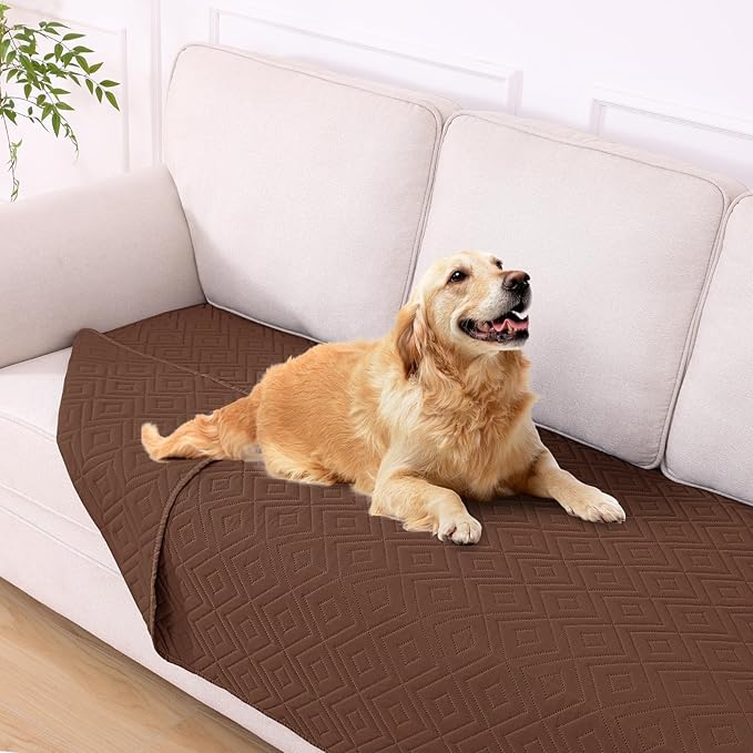 hyha Waterproof Dog Blanket, Soft Dog Bed Cover Pet Blankets, Waterproof Sofa Couch Cover for Dogs Washable, Reversible Pet Couch Covers for Sofa Furniture (40x70 Inch, Brown/Brown)