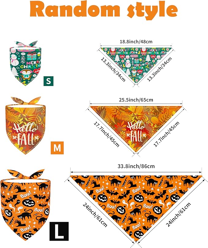PET SHOW 50 Pack Big Dog Bandanas Bulk XL Assorted Random Dog Scarves Bibs Kerchief Set for Medium Large Dogs Girl Boy Pet Holiday Party Grooming Accessories
