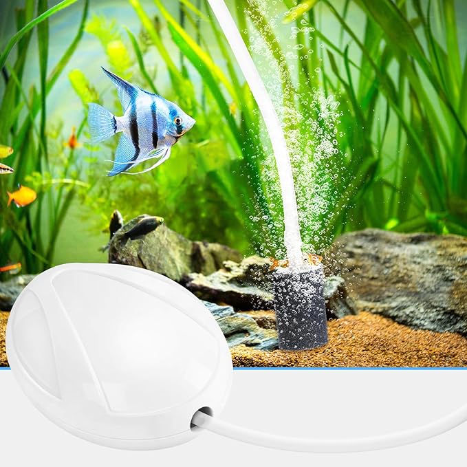 AQUANEAT Aquarium Air Pump for 20-210 Gallon Tank, Fish Air Bubbler, Hydroponic Oxygen Aerator with Stones, Airline Tubing, Check Valves