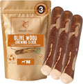 Wildfang® Olive Wood Chewing Sticks for Dogs, Medium - Tough Chew Toys for Aggressive Chewers, Puppy Chew Toys for Teething, Training for Chewing Muscles, Olive Wood Stick for Dog (33-55lbs), 3pack