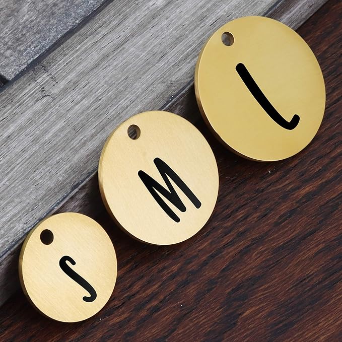 Ultra Joys Dog ID Tag, Custom Dog Tag Personalized Cat Tag, Pet ID Tag, Brushed Stainless Steel Round Dog Tag Gold Medium